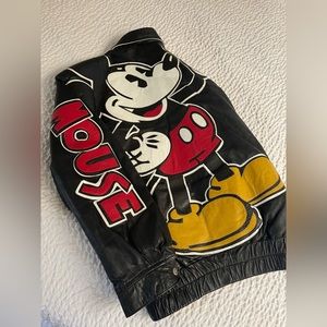 Vintage Mickey Mouse Leather Bomber Jacket $400 or best offer